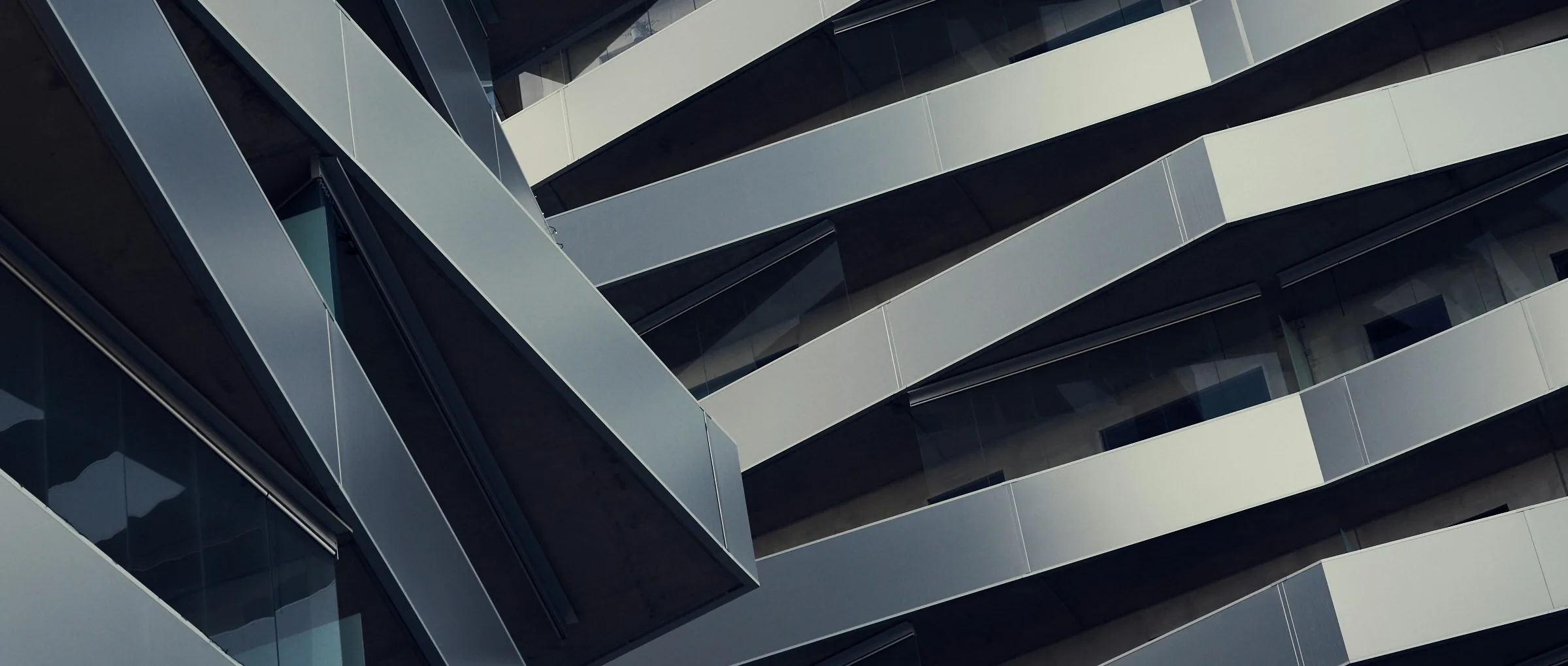 Layered metal facade lines
