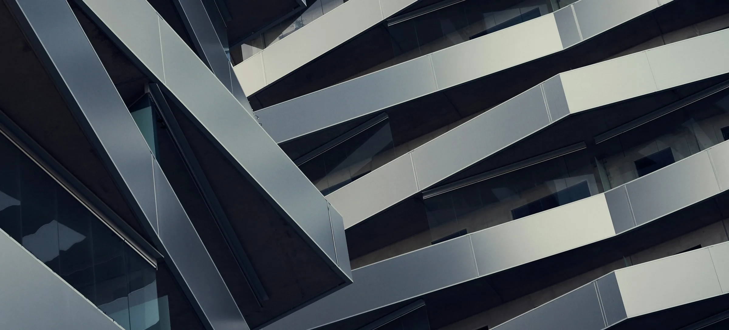 Layered metal facade lines